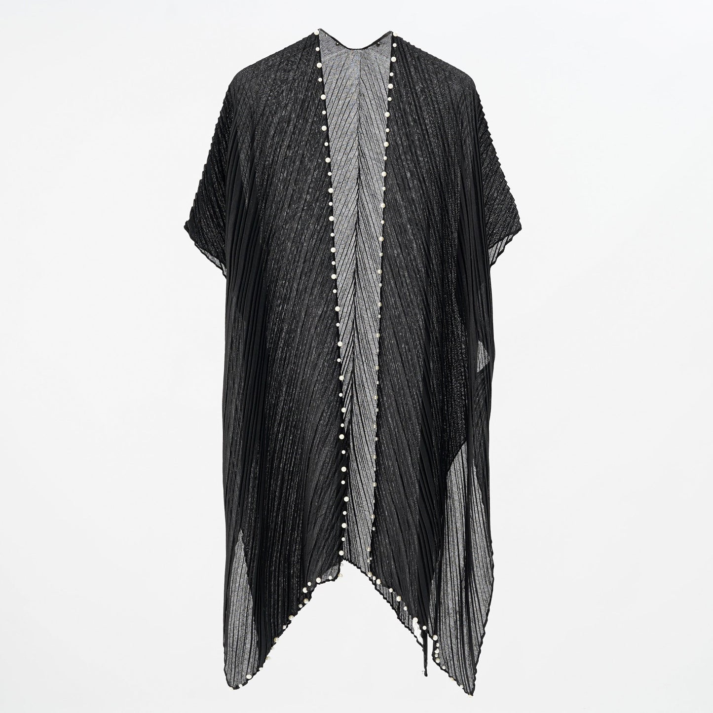 Pearl Breasted Solid Color Blouse Beach Dress Sunscreen Sexy Shawl Blouse Seaside Vacation Cardigan