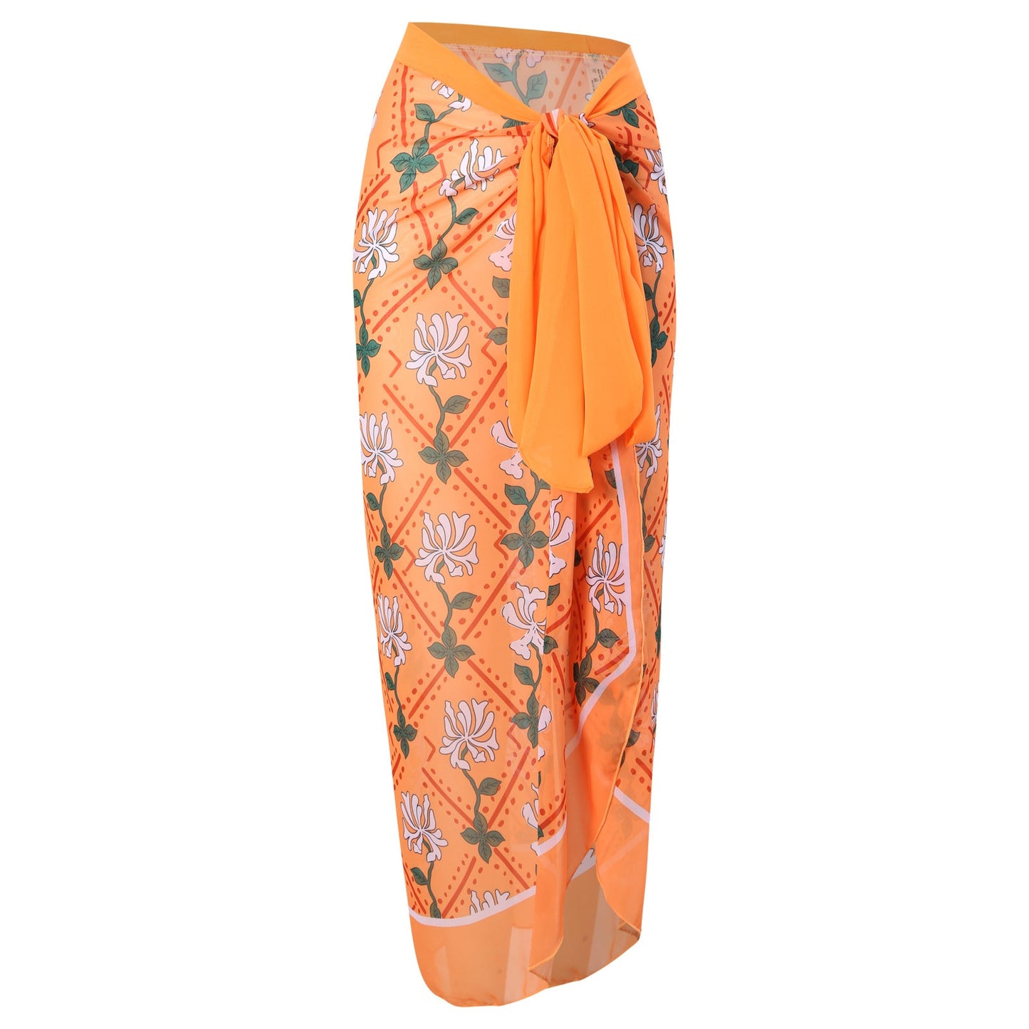 Sexy Double Sided One Piece Swimsuit Pleated Halter Bikini Suit Chiffon Dress