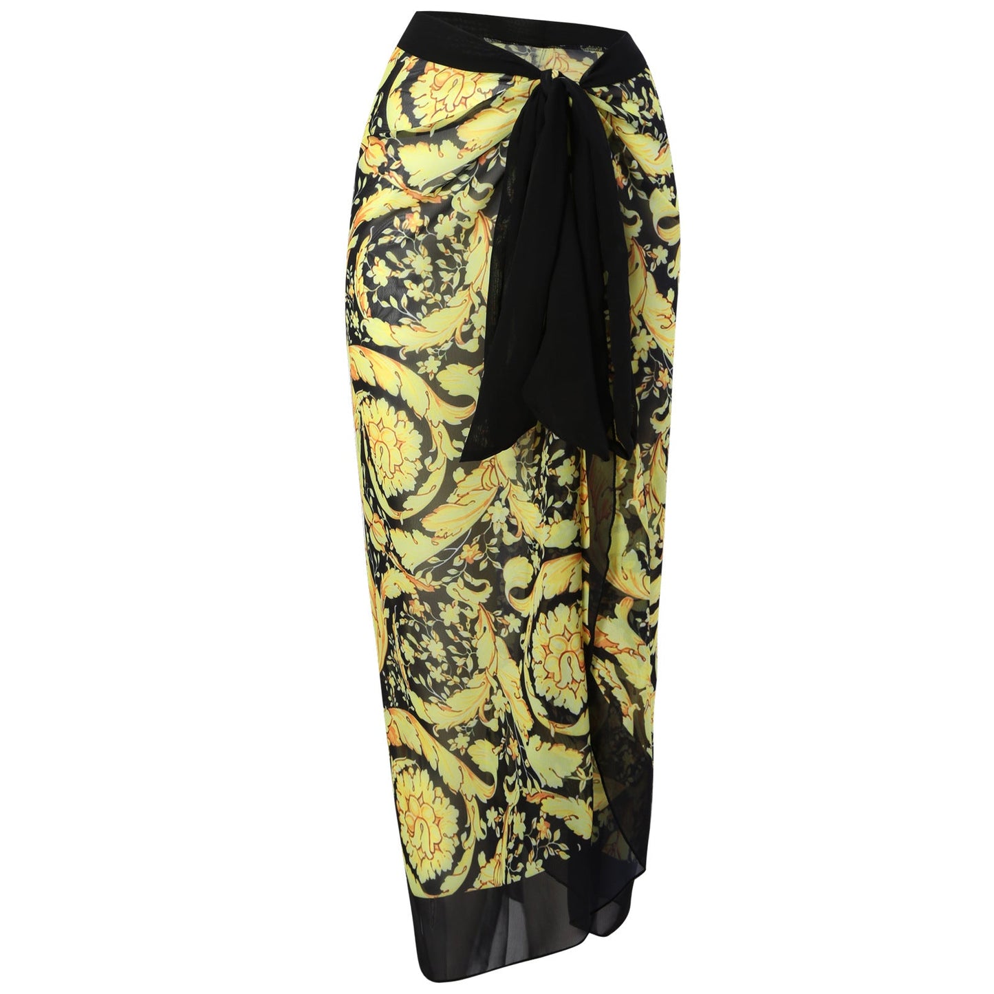 Flying Edge One Piece Women Swimwear Retro Cover Belly Slimming Swimsuit Chiffon Beach Dress