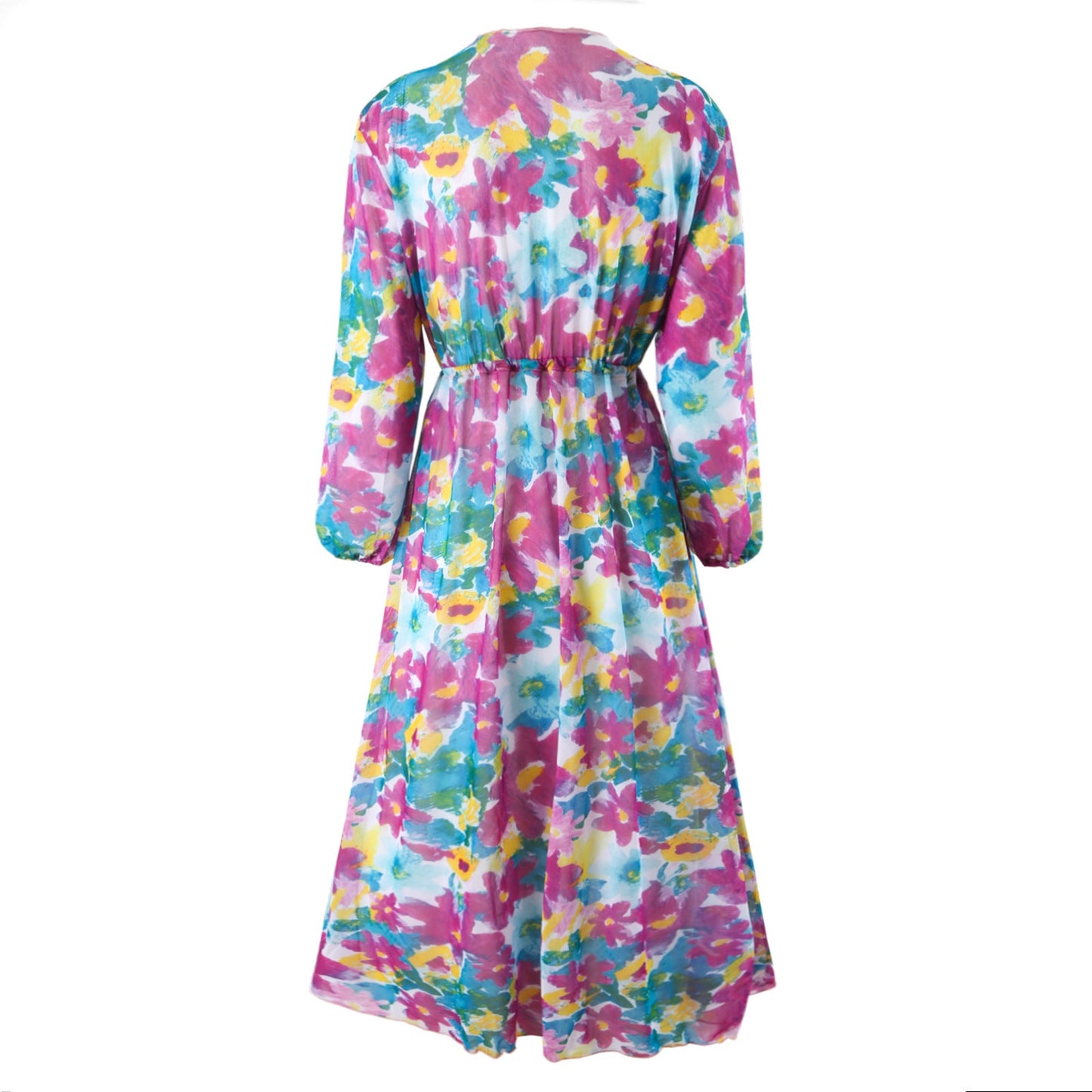 Siamese Conservative Swimsuit Printing Hollow Out Cutout Mesh Wrap Skirt Set Swimsuit