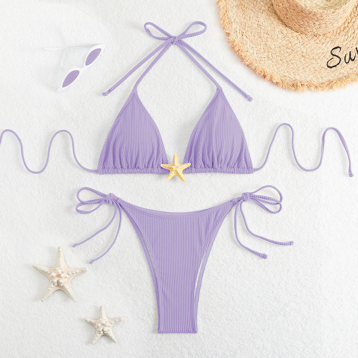 Sexy Three Point Bikini Split Swimsuit Women Sexy Triangle Swimsuit Bikini