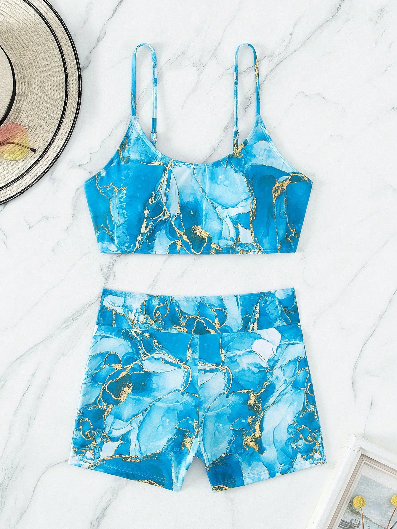 Swimsuit Women Tie Dyed Split Two Piece Set Printed Bikini Swimsuit