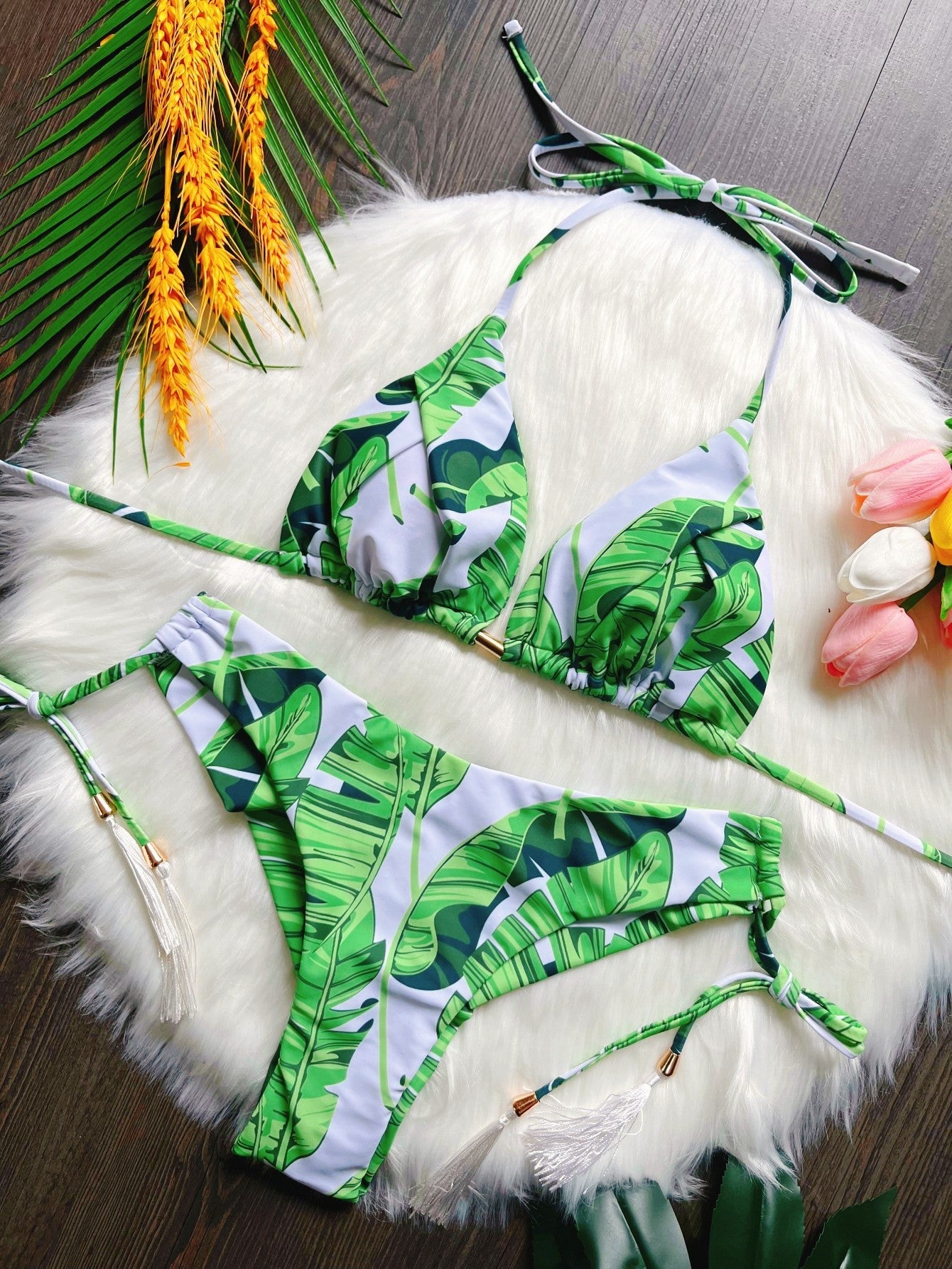 Printed Split Bikini Swimsuit Sexy Triangle Women Swimsuit Swimming Suit