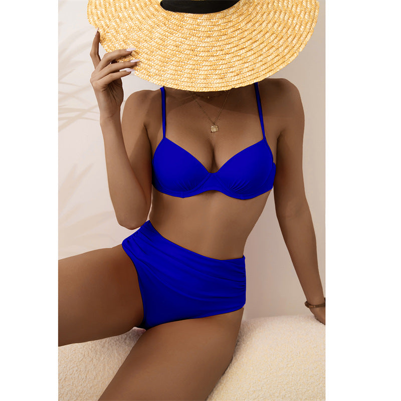 Foreign Single Bikini Swimsuit Women Split Sexy High Waist Bikini