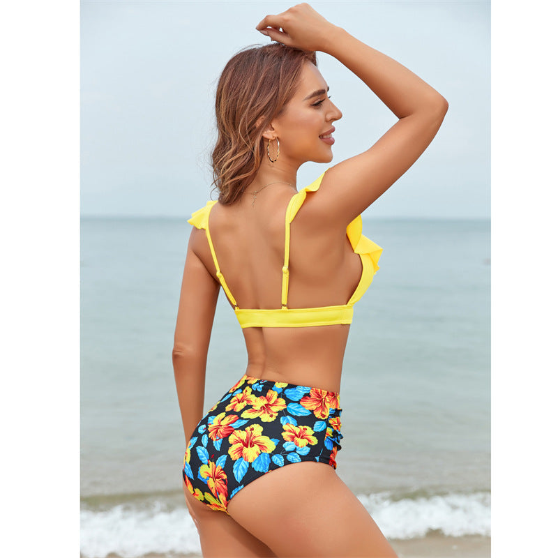 Women High Waist Bikini Sexy Flying Swimsuit Bikini