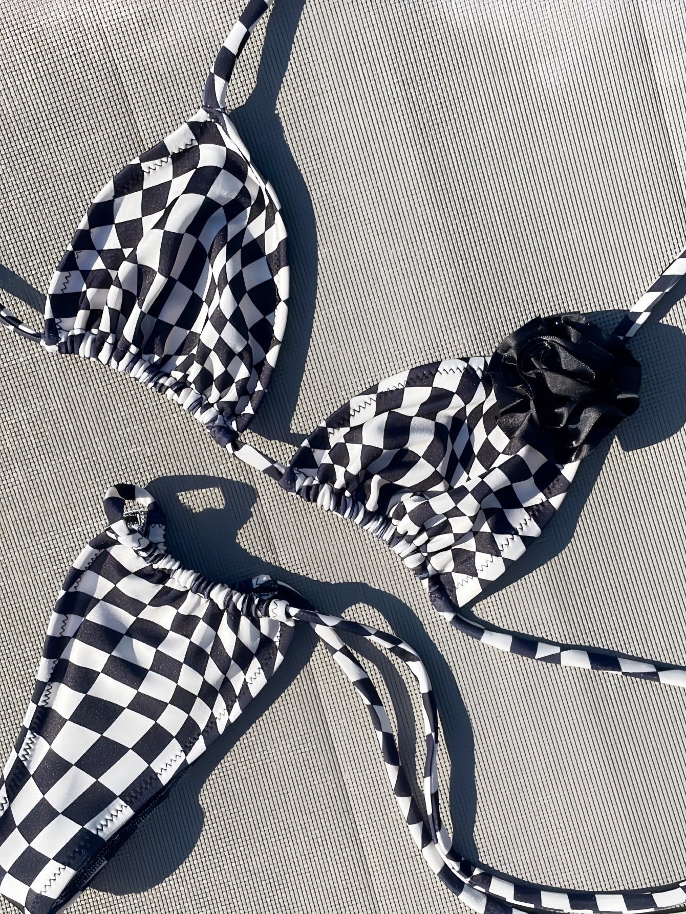 Bikini Black White Plaid Printed Swimsuit Beach Sexy Women Swimsuit