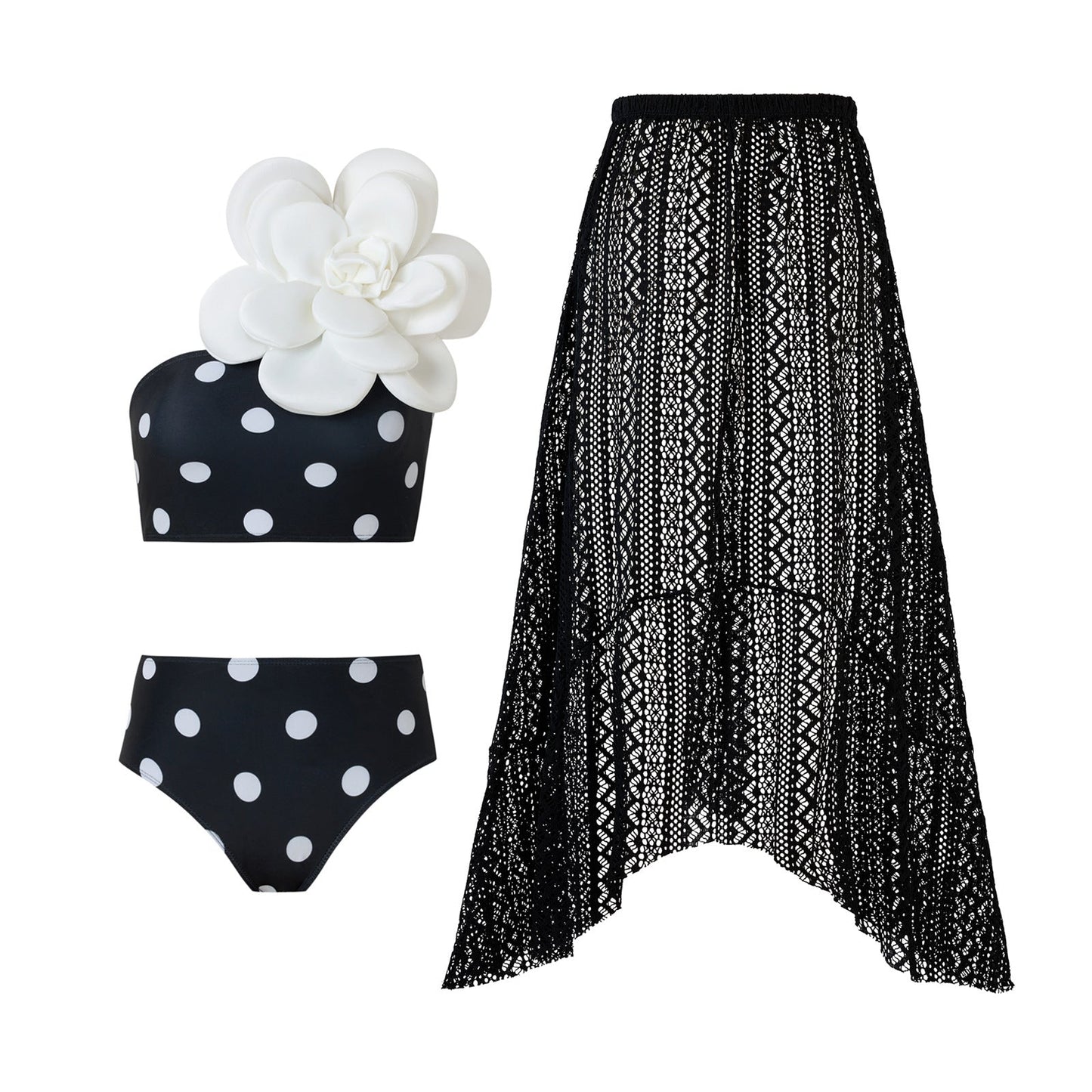 Floral Print One Piece Swimsuit Women Retro Belly Covering Chiffon Dress Swimsuit