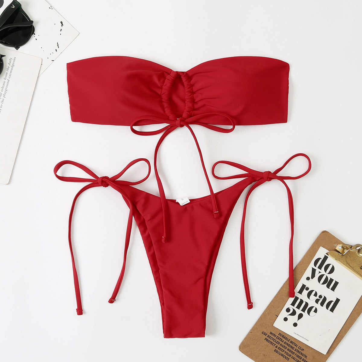 Double Sided Tube Top Lady Sexy Split Double Sided Bikini Latest Beach Swimsuit