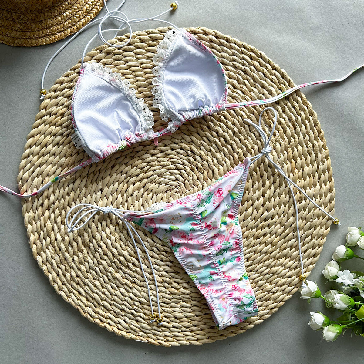 Bikini Sexy Bikini Lace Printing Split Women Swimsuit Swimsuit