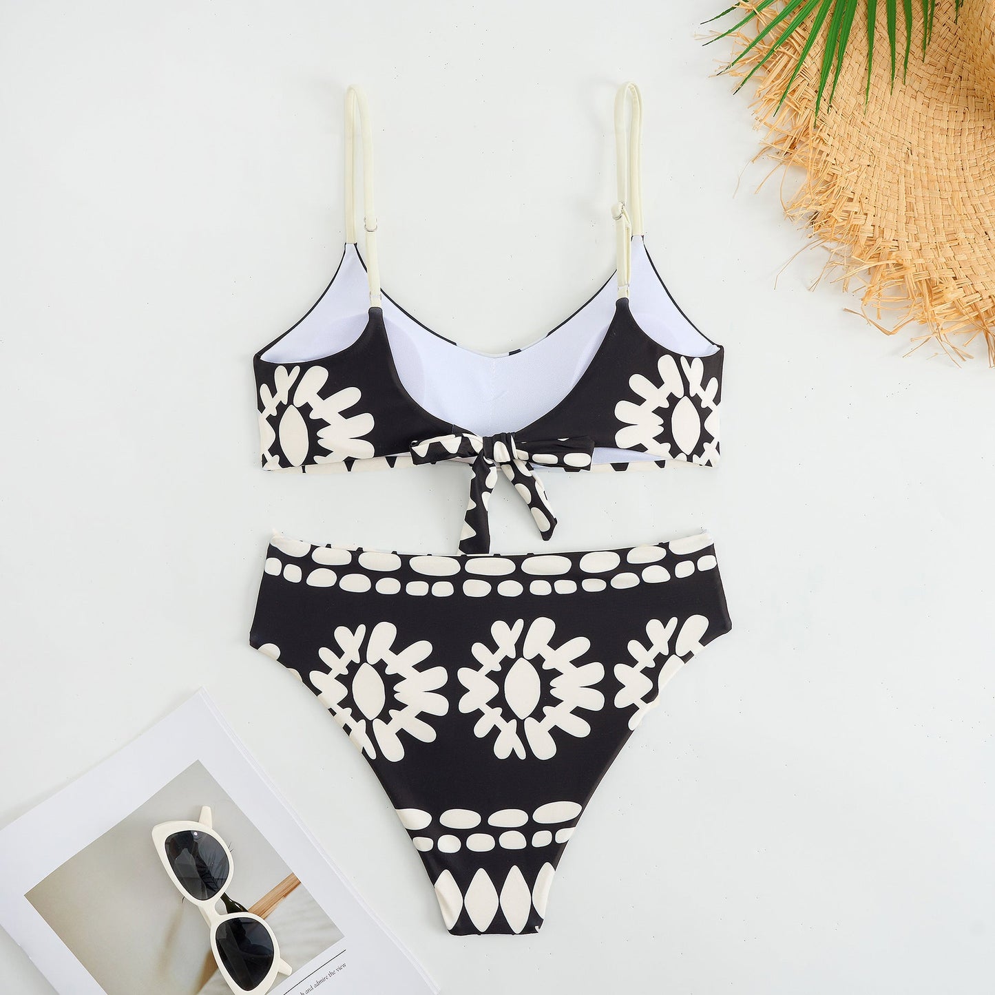 Sexy Split Three Piece Polyester Swimsuit Women Chiffon Dress Swimsuit Outfit