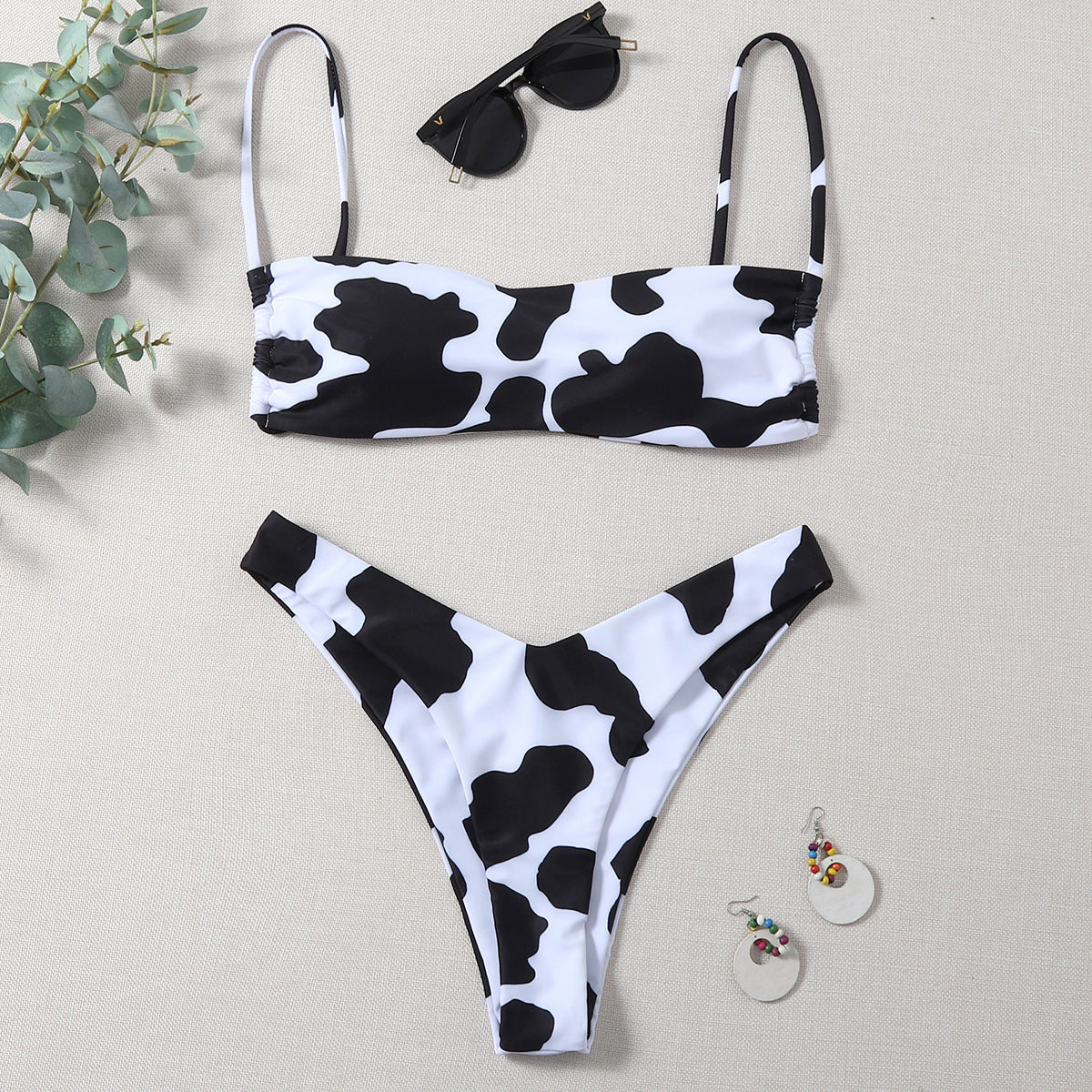 Cow Print Bikini Sexy Bikini Lady Simple Split Swimsuit