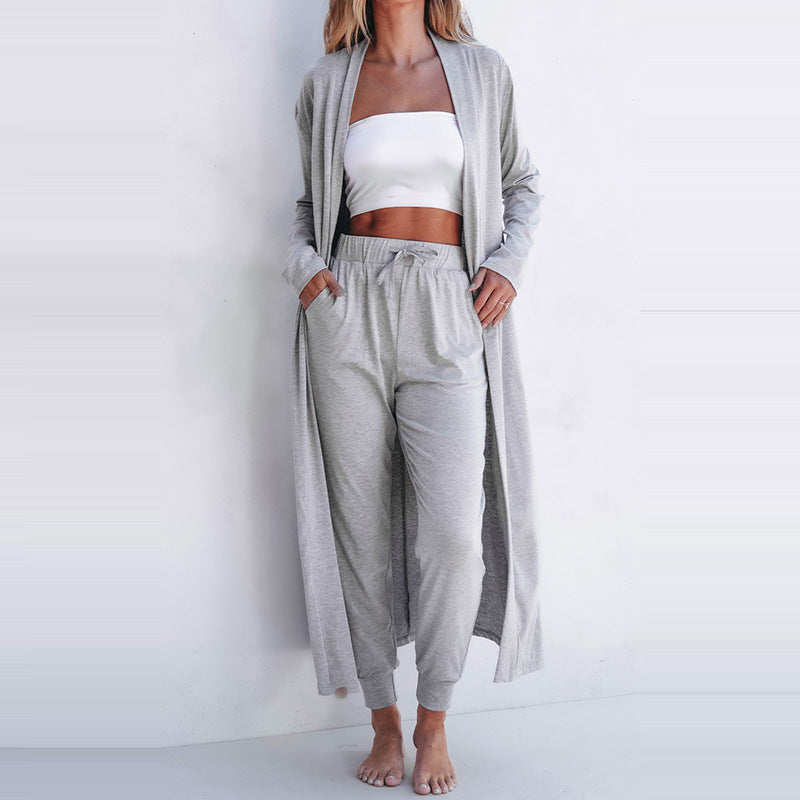 Autumn New Solid Color Long Sleeve Casual Suit Women's Simple All-matching