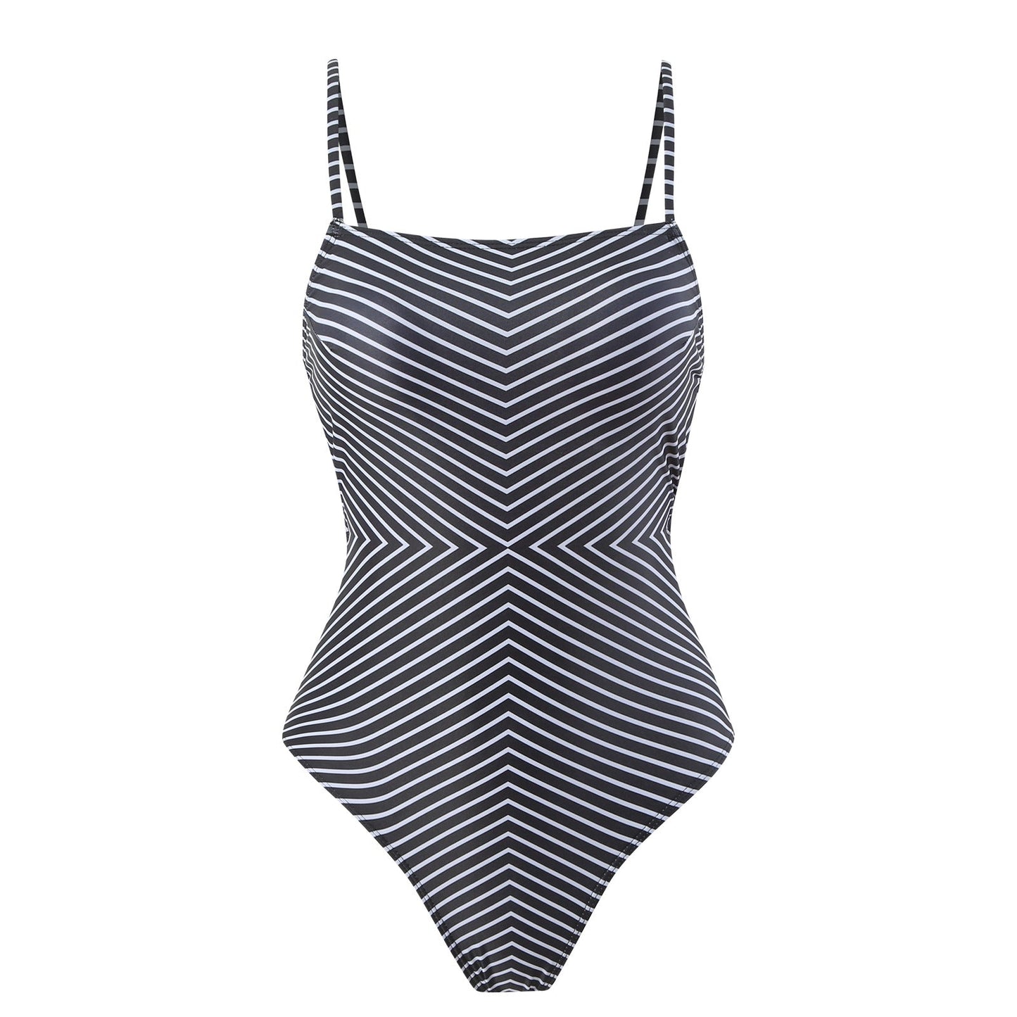 Sexy One Piece Swimsuit Women Bikini Striped Printed Gauze Skirt Swimsuit Bikini