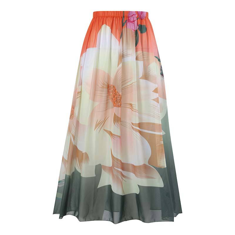 One Piece Swimsuit Women Skinny Slimming Retro Tied Swimsuit Suit Chiffon Swimsuits