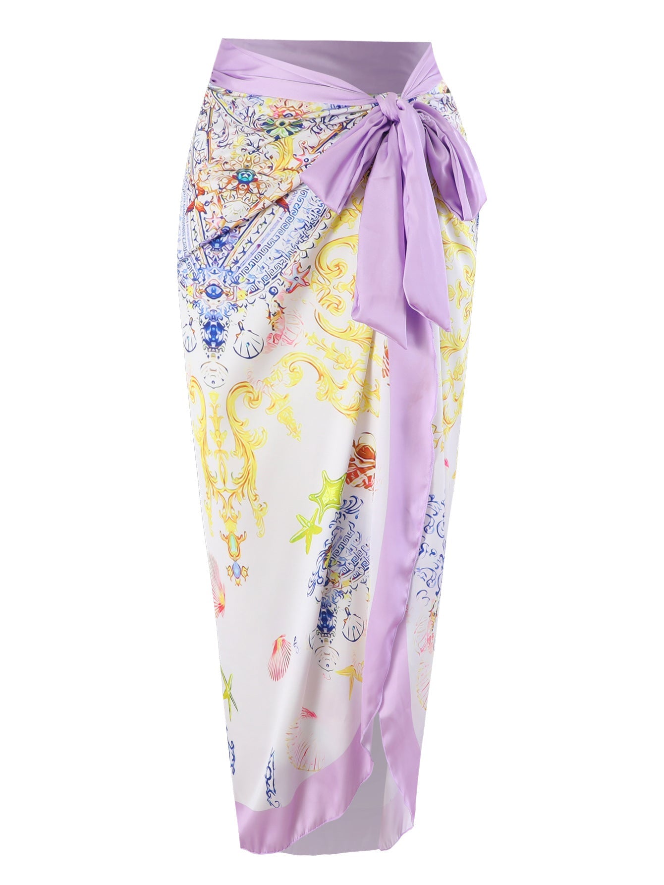 One Piece Printed Skirt Conservative Swimwear Two Piece Women Swimsuit