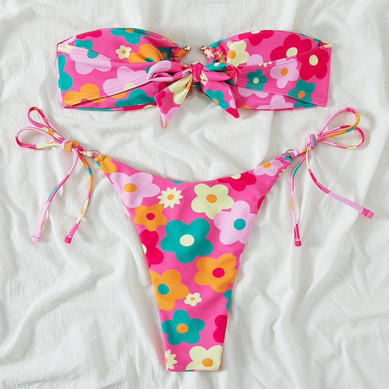 Sexy Bikini Women Split Solid Color Swimsuit Multi Color Bikini Swimsuit