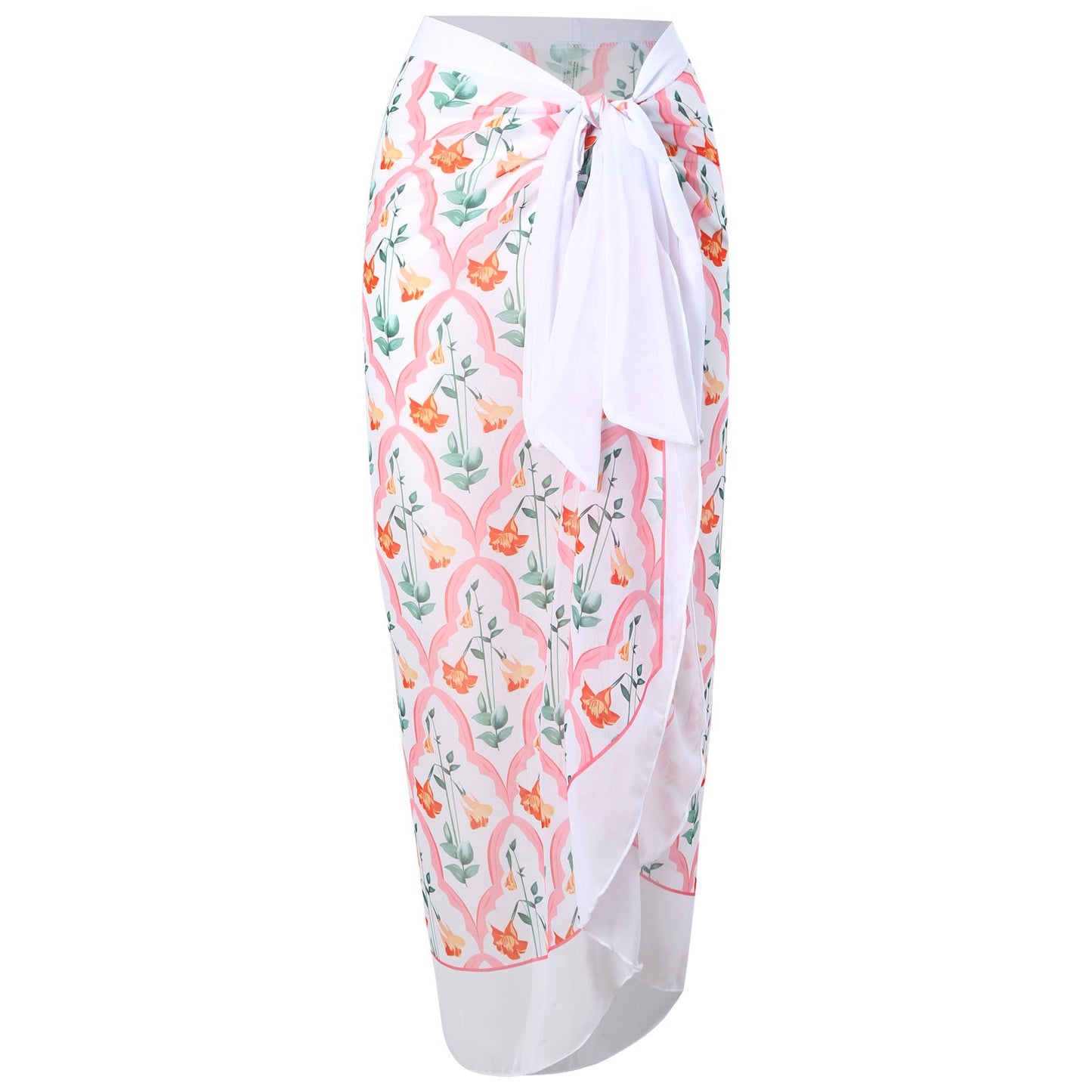 Sexy Double Sided One Piece Swimsuit Pleated Halter Bikini Suit Chiffon Dress