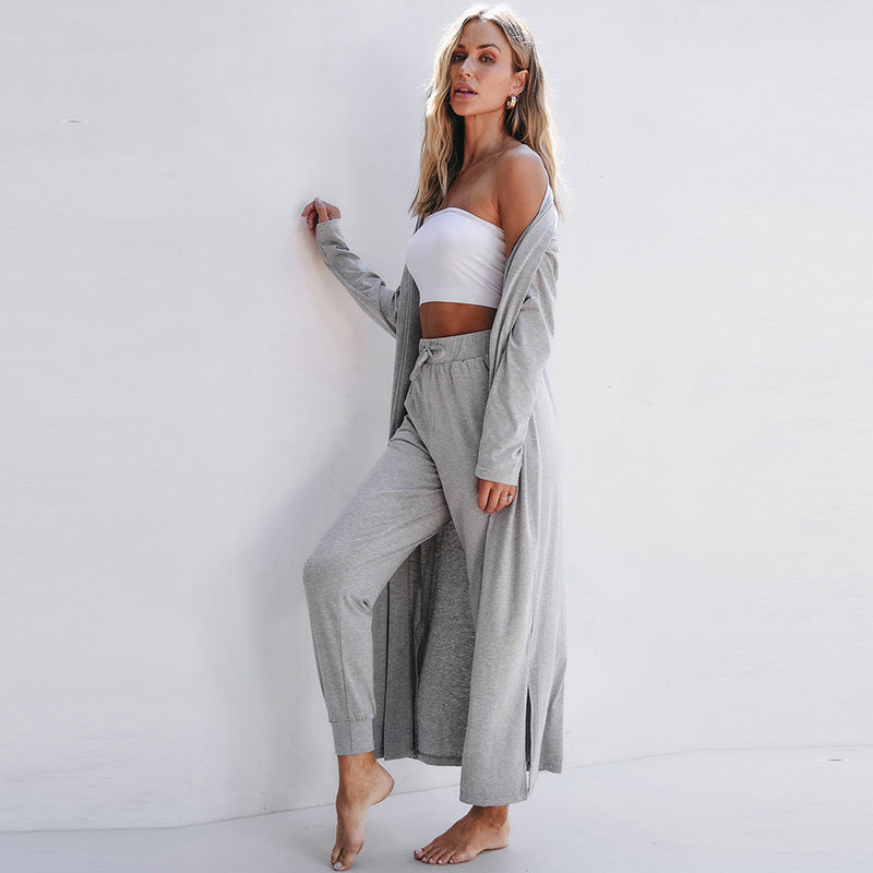 Autumn New Solid Color Long Sleeve Casual Suit Women's Simple All-matching