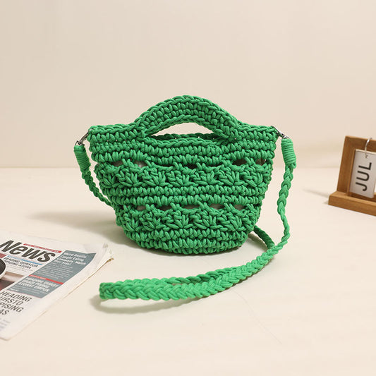 Crossbody Cotton Thread Woven Bag All Matching Hollow Out Cutout Straw Bag Vacation Beach Bag Partysu Women Bag