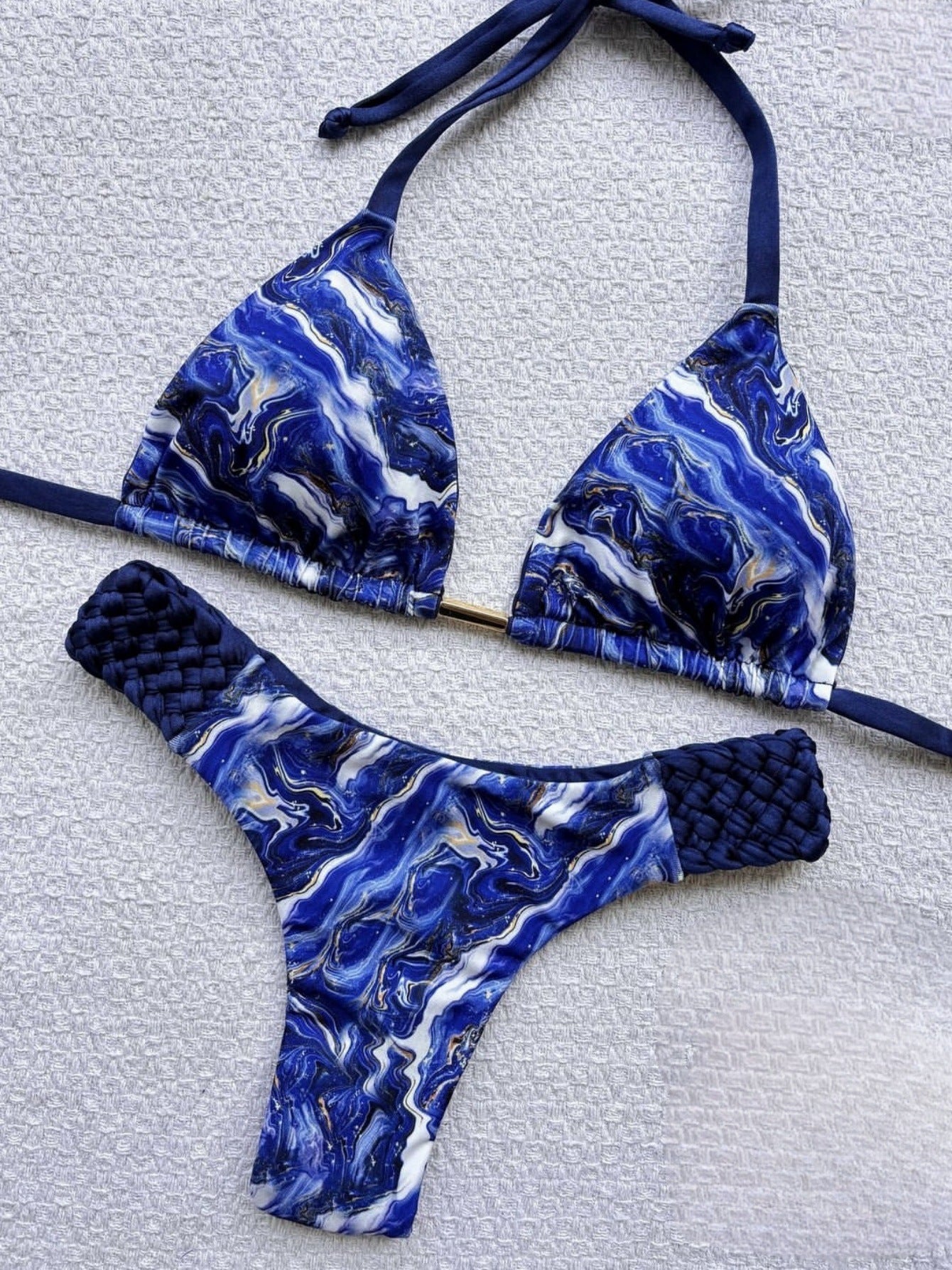 Braid Rope Print Bikini Swimsuit Beach Sexy Women Swimsuit