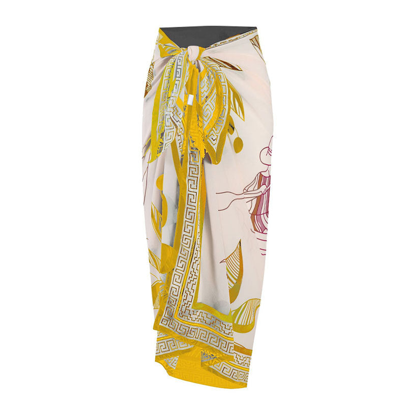 Bow Solid Color One Piece Women Swimwear Suit French Retro Cover Belly Slimming Swimsuit