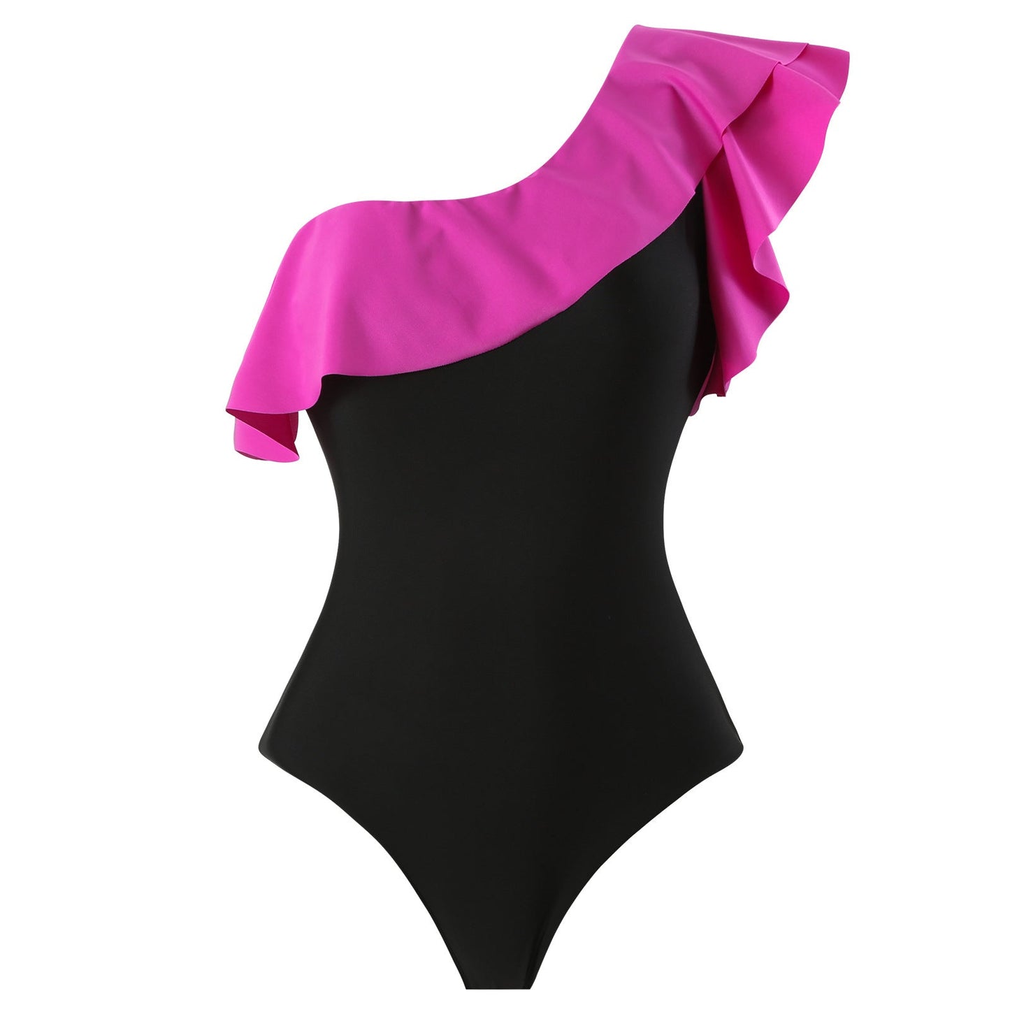 One Piece Swimsuit Retro Shoulder Swimsuit Set
