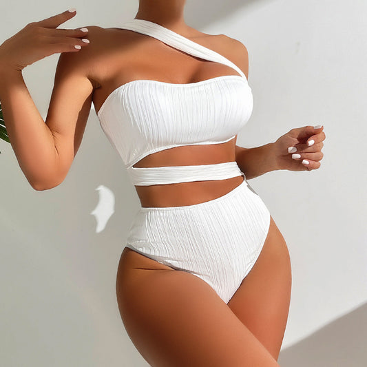 Women Solid Color One Piece Swimsuit Bikini