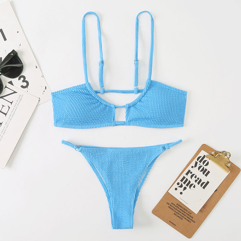 Lady Sexy Split Bikini Beach Swimsuit Lace Up Backless Swimsuit