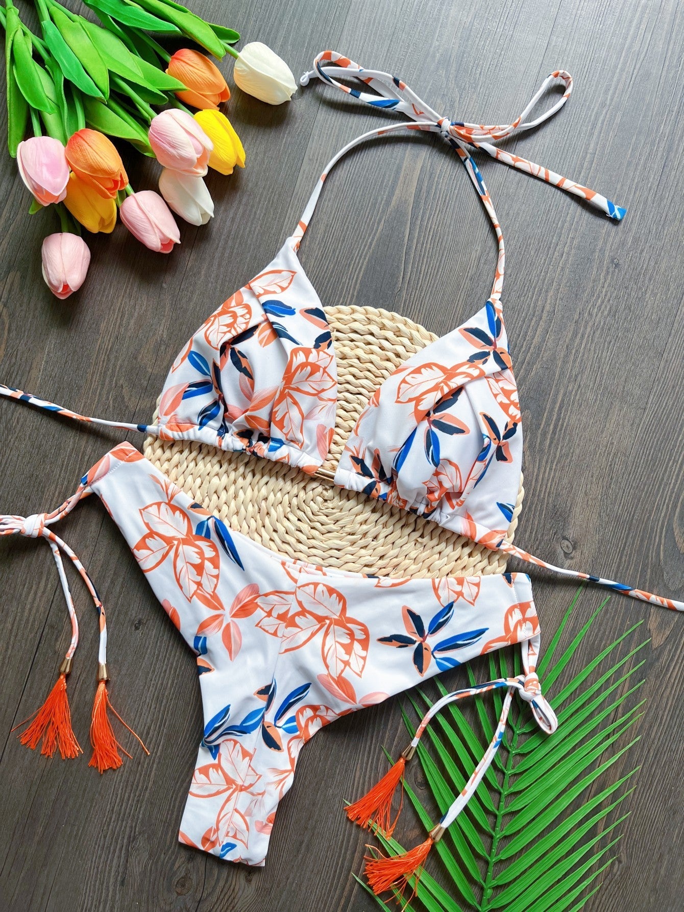 Printed Split Bikini Swimsuit Sexy Triangle Women Swimsuit Swimming Suit