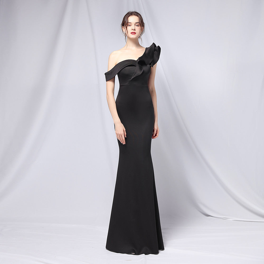 off-Shoulder Banquet Evening Dress Maxi Party Long Elegant Slim Sexy Fishtail Dress Formal Gown