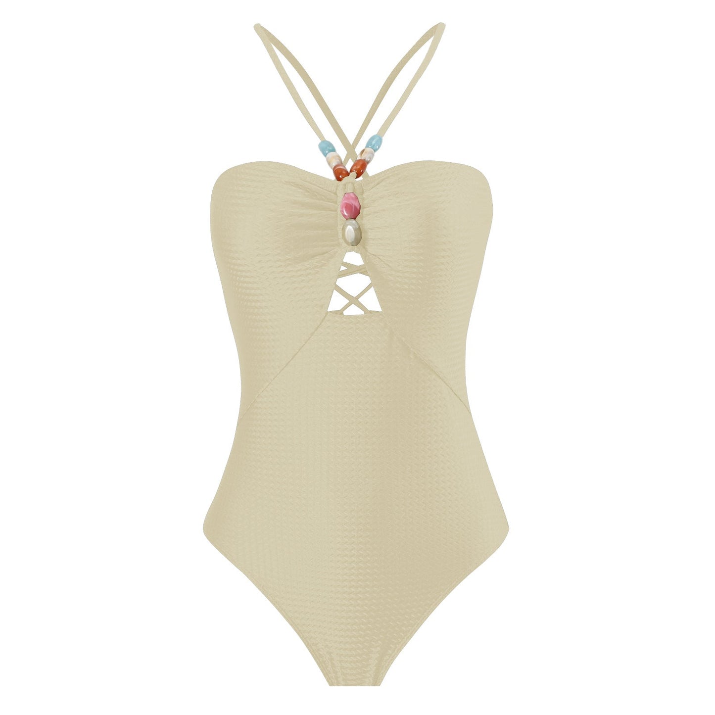 Arrival Solid Color One Piece Women Swimwear Suit French Retro Covering Belly Thin Swimming