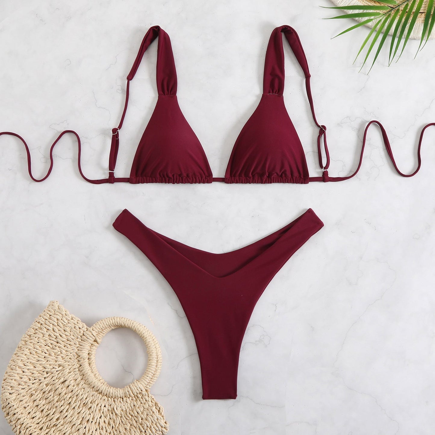 Bikini Printed Double Layer Fabric Durable High Elastic Swimsuit Women Spring Bikini