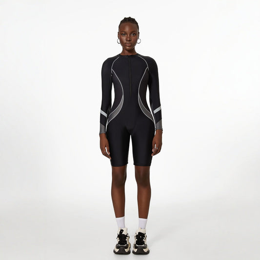 Sports Swimsuit Women Diving Long Sleeve Spring Swimsuit Textured One Piece Swimsuit Women