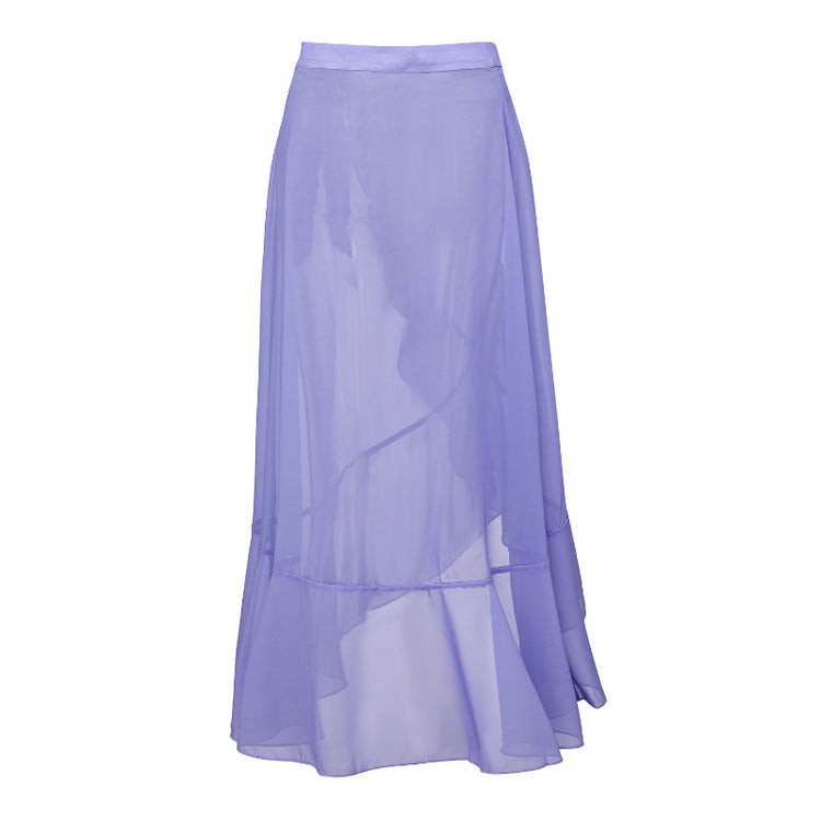 Sexy Swimsuit Women Vintage Ruffled Swimsuit Bikini Mesh Beach Skirt Set