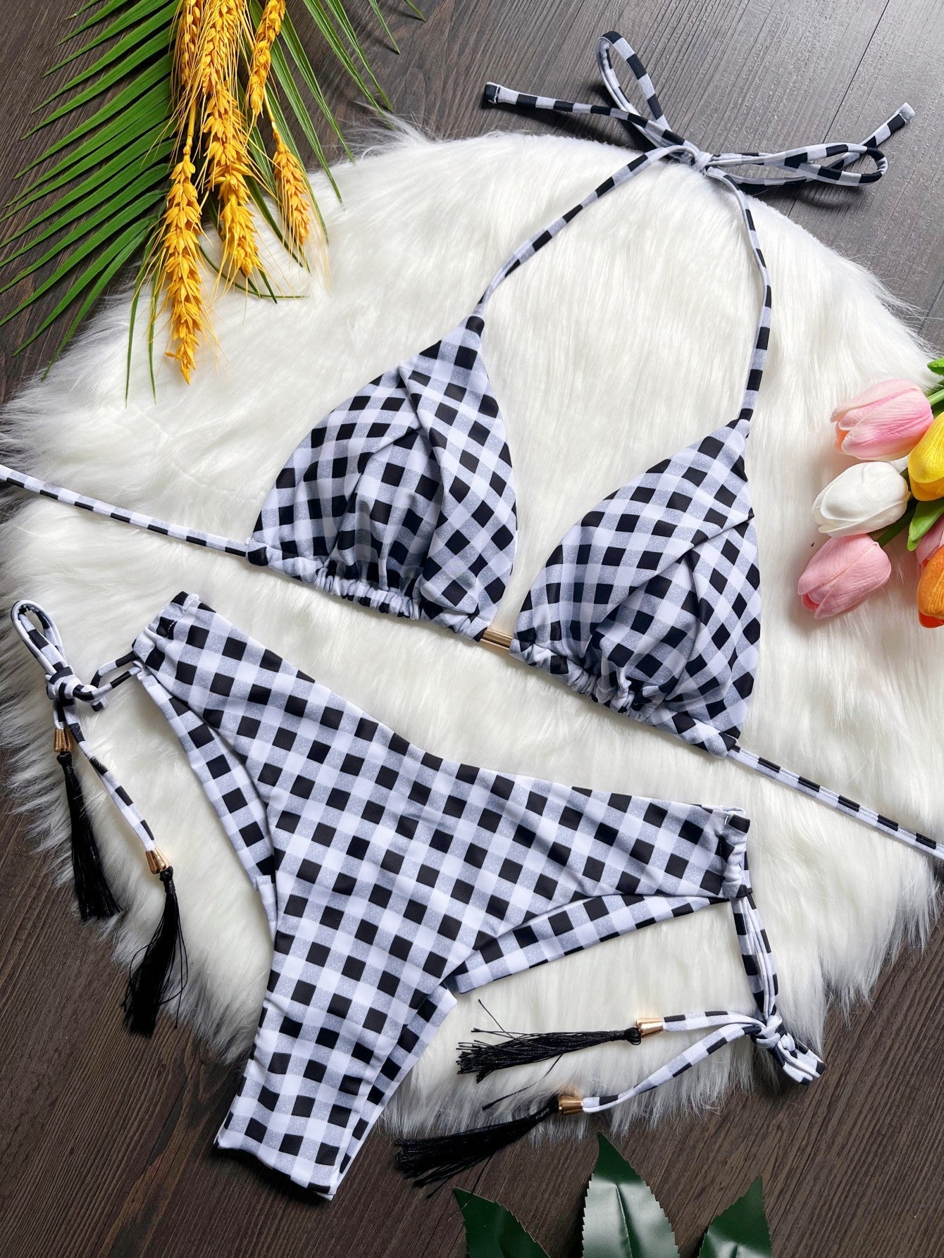 Printed Split Bikini Swimsuit Sexy Triangle Women Swimsuit Swimming Suit