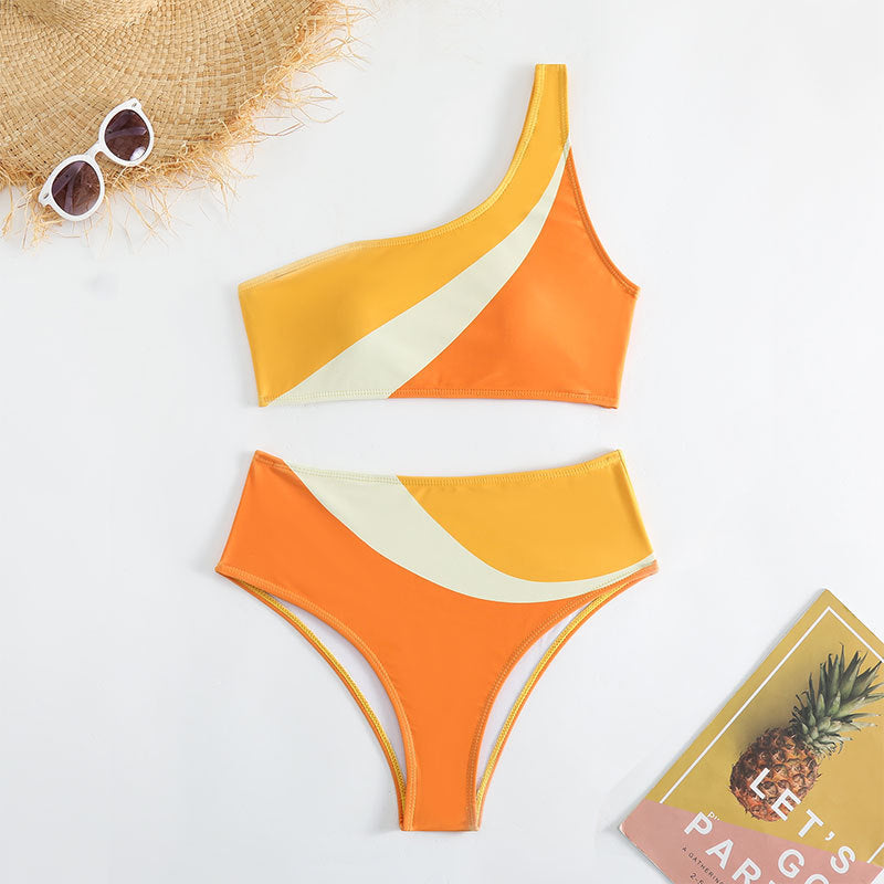 Bikini One Shoulder Sexy Split Swimsuit Women Beach Bikini