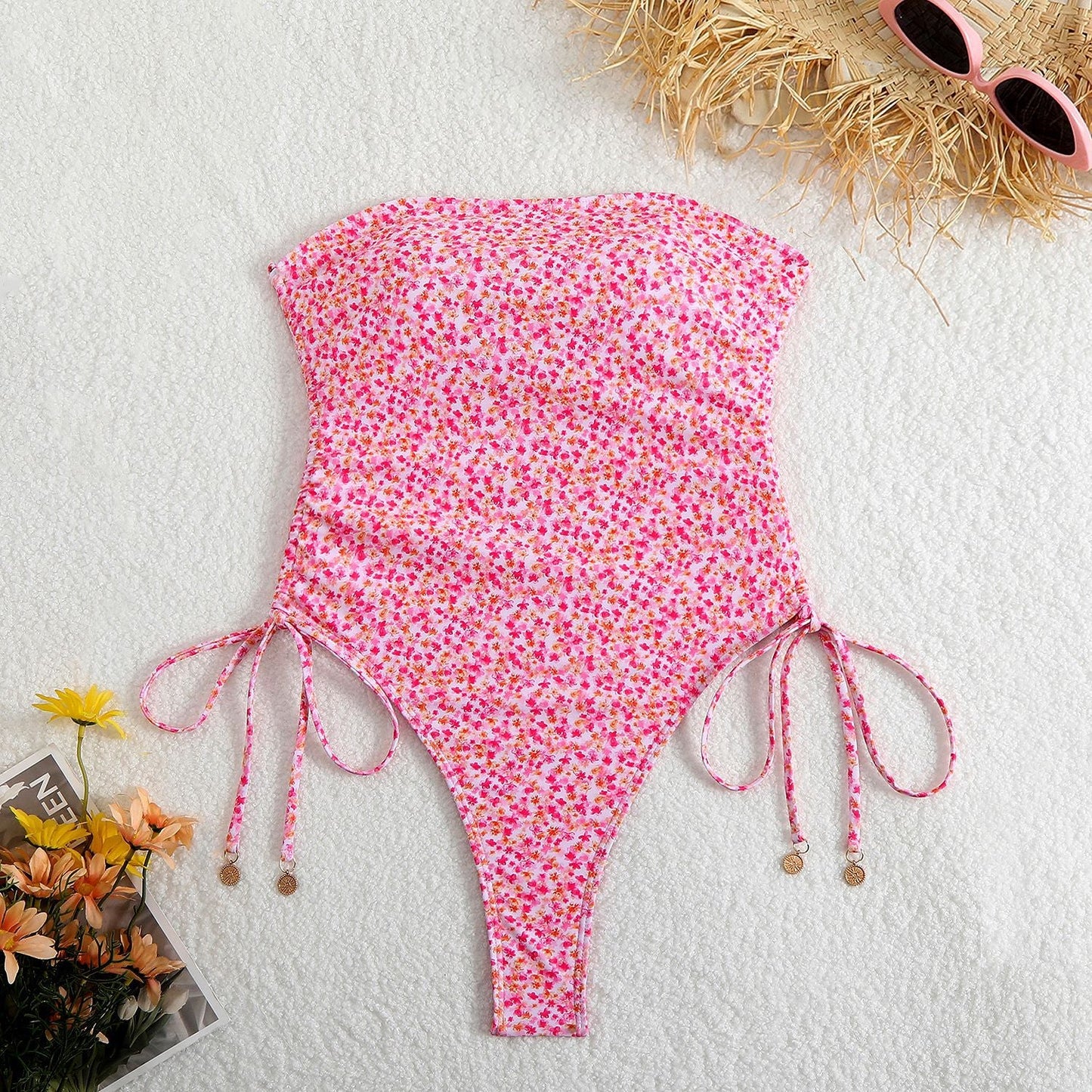 One Piece Swimsuit Women Tube Top Sexy High Sense Spring Bathing High Elasticity Swimsuit