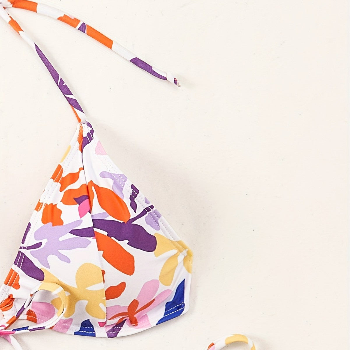 Women Clothing Big Floral Print Halter Sexy Push up Swimsuit Women Bikini