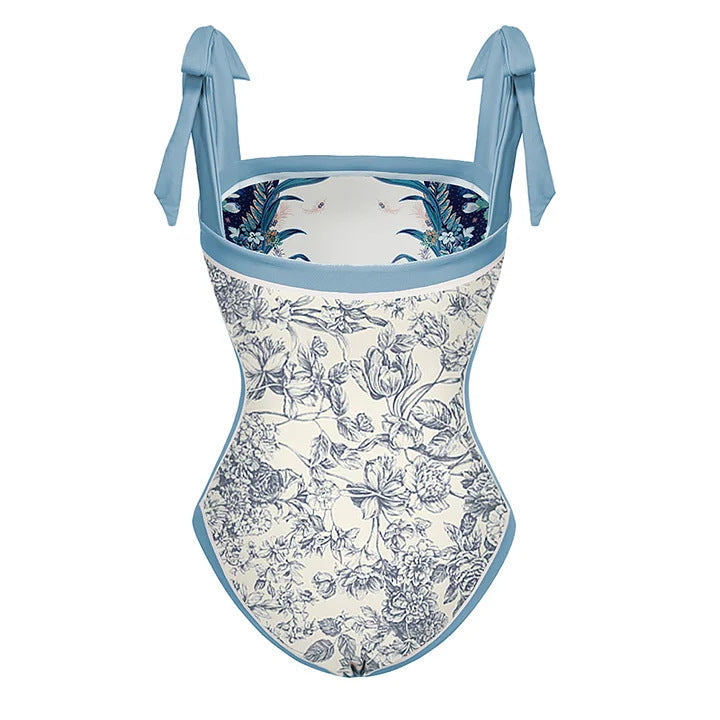 Double Sided Sexy Swimsuit Women Conservative Spring Vacation Swimsuit Wrap Skirt Set