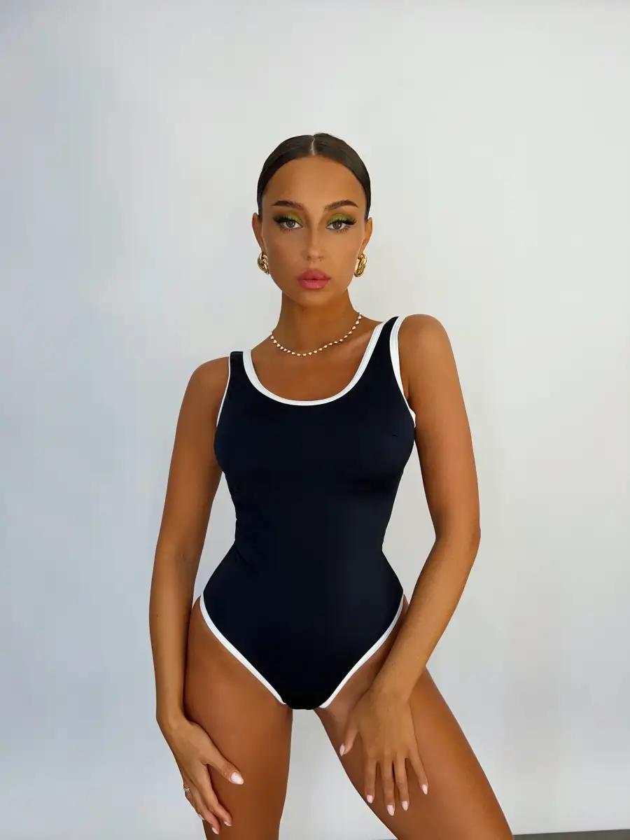 Sports Swimsuit With Chest Pad Women One Piece Sexy Beach Wear