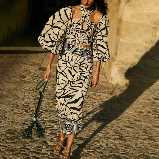 Halter One Piece Swimsuit Women Vacation Beach Suit Bikini