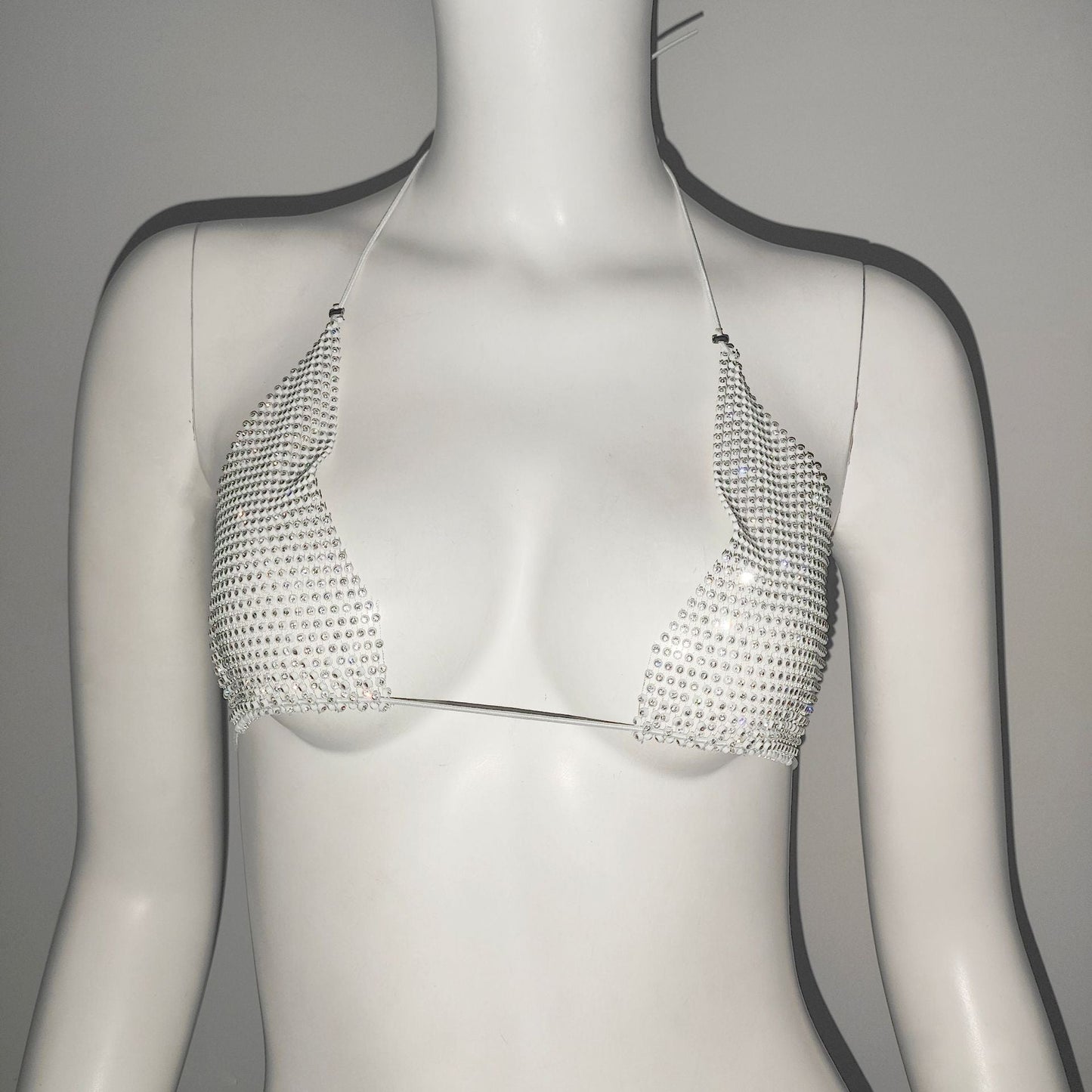 Women Clothing Rhinestone Bikini Set Carnival Sexy Lace Up Outdoor Beach Split Swimsuit