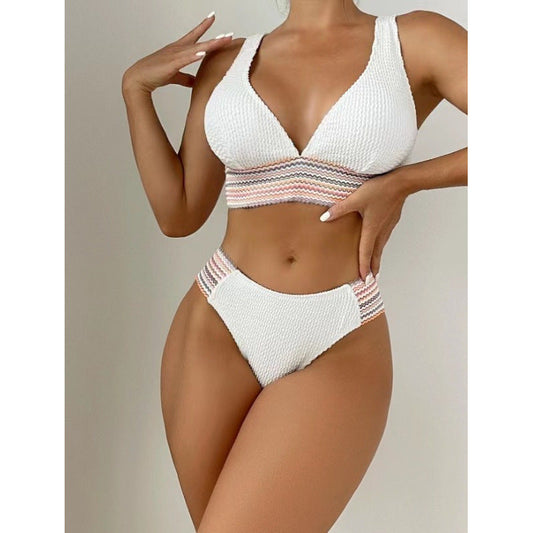 Swimsuit Split Board Solid Color Ribbon Sexy Bikini Swimsuit