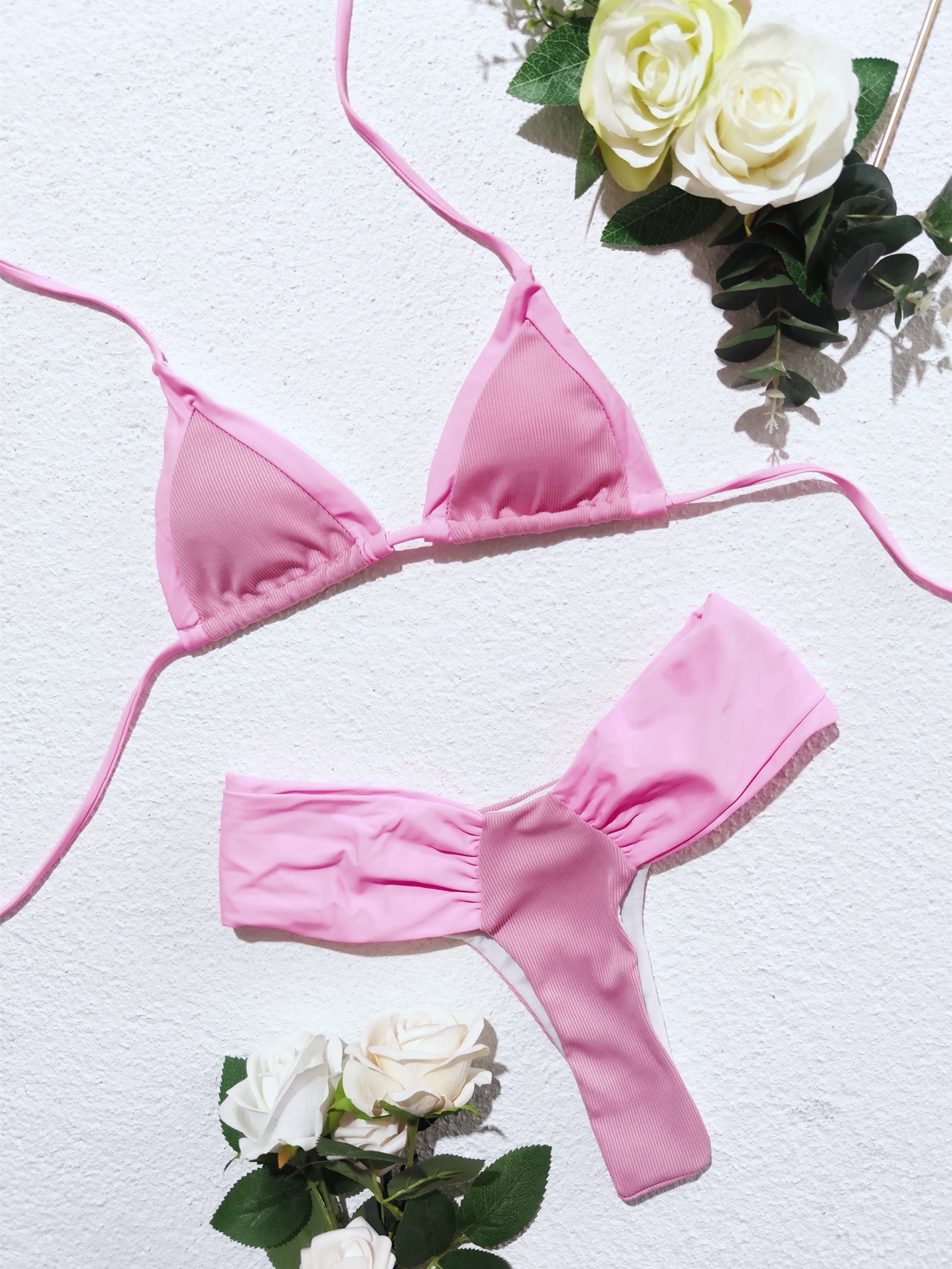 Bikini Stitching Swimsuit Split Swimsuit Women Tied Swimsuit Sexy Bikini