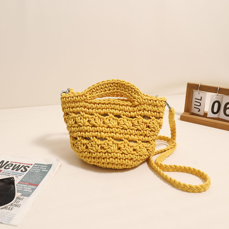 Crossbody Cotton Thread Woven Bag All Matching Hollow Out Cutout Straw Bag Vacation Beach Bag Partysu Women Bag