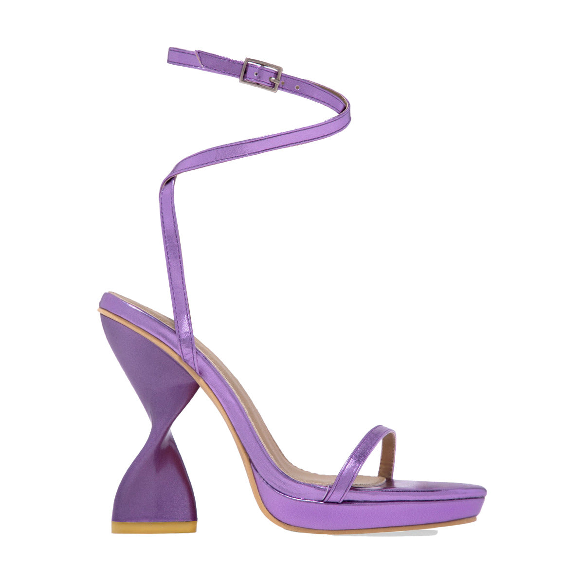 11cm Gold Green Purple Thick High Heel plus Size 2cm Front Platform Sandals plus Size Women Walking Shoes Heels