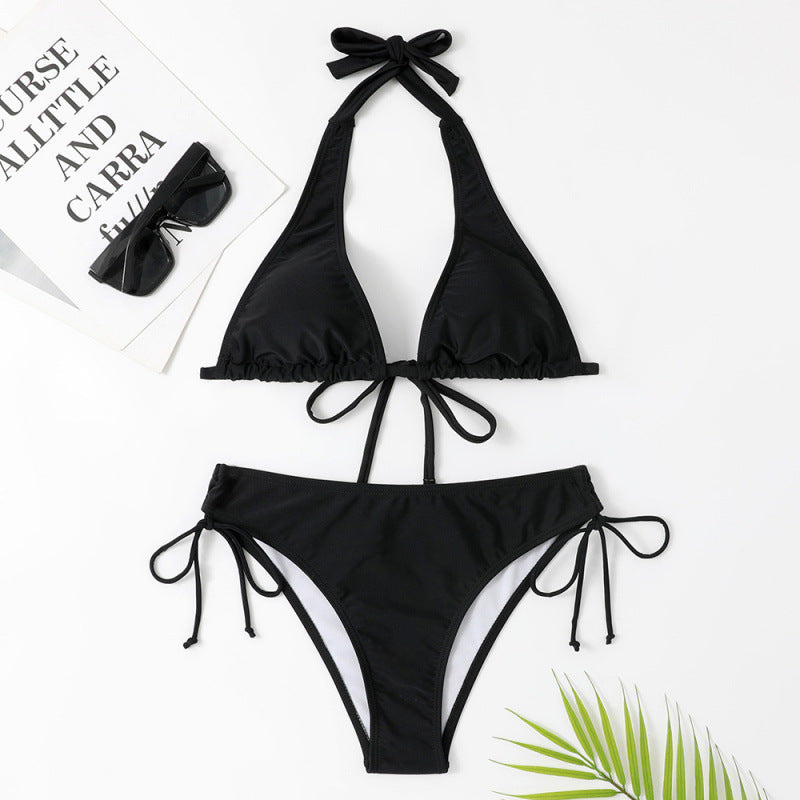 Swimsuit Women Strap Bikini Sexy Swimsuit Solid Color Bikini Swimsuit