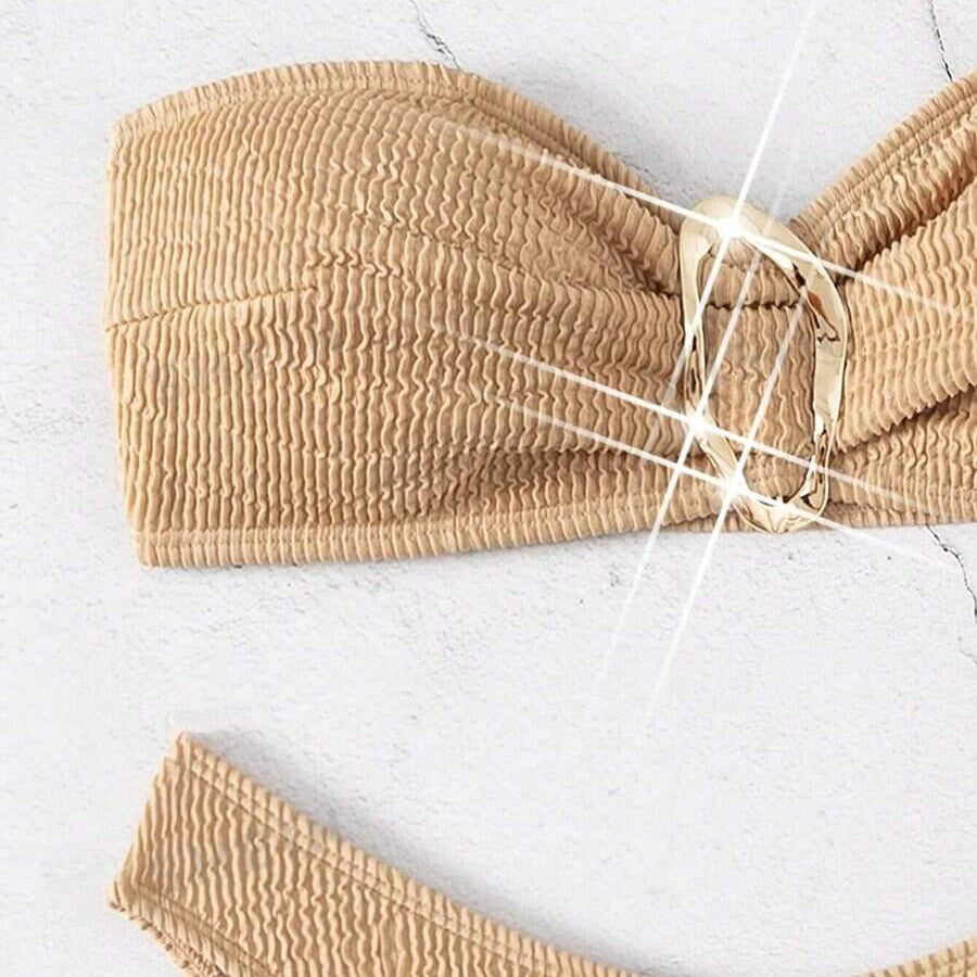 Tube Top Swimsuit Printed Sexy Bikini Women Fission Swimsuit