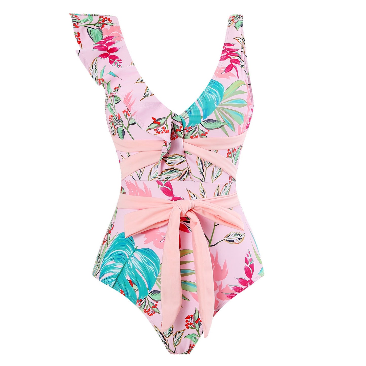 Siamese Conservative Flying Edge Covering Belly Thin Sexy Skirt Swimsuit Women Wrap Skirt Set Women