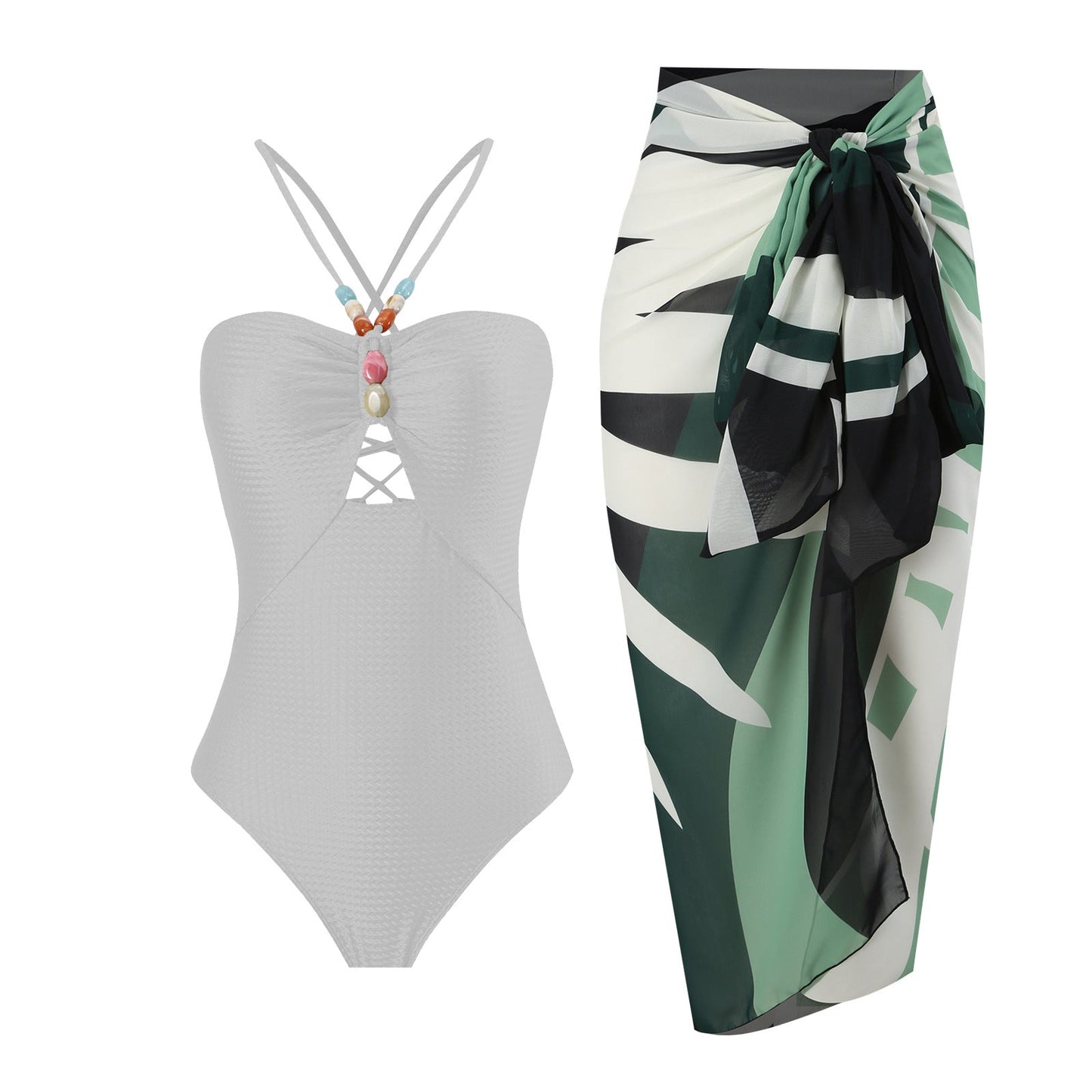 Arrival Solid Color One Piece Women Swimwear Suit French Retro Covering Belly Thin Swimming